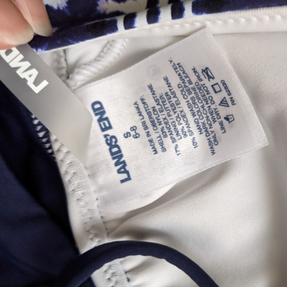 Land's End | Bikini Navy & White Tie Dye sz 6-8 - Picture 3 of 5